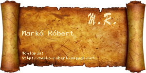 Markó Róbert névjegykártya